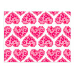 Valentine Stripe Dot Hearts Postcards