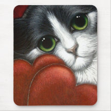 VALENTINE TUXEDO MAINE COON Mousepad