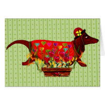 Valentine Weiner Dog Card