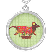 Valentine Weiner Dog Personalized Necklace