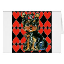 Valentine Yorkie Poo Greeting Cards