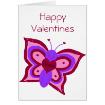 Valentines butterfly blank card