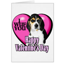 Valentines Day Beagle Greeting Card