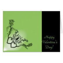 Valentine's Day - heart and butterfly on Rainbow Greeting Cards
