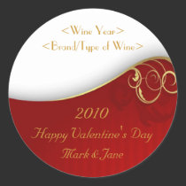 Valentine's Day Personalised Wine Label stickers