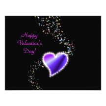 Valentine's Day -Rainbow Heart with Stars on black Custom Invitation