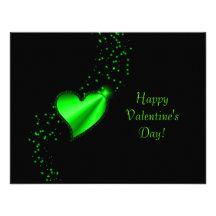 Valentine's Day -Rainbow Heart with Stars on black Personalized Invites