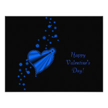 Valentine's Day -Rainbow Heart with Stars on black Custom Invites