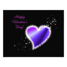 Valentine's Day -Rainbow Heart with Stars on black Personalized Invitation