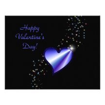 Valentine's Day -Rainbow Heart with Stars on black Invitations