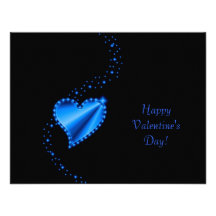 Valentine's Day -Rainbow Heart with Stars on black Custom Announcements