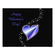 Valentine's Day -Rainbow Heart with Stars on black Personalized Announcements