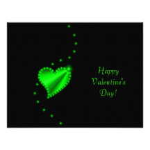 Valentine's Day -Rainbow Heart with Stars on black Announcements