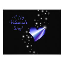 Valentine's Day -Rainbow Heart with Stars on black Invitation