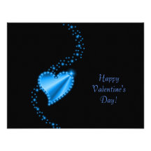 Valentine's Day -Rainbow Heart with Stars on black Personalized Announcements