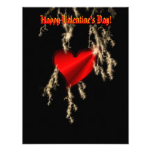 Valentine's Day -Red Rainbow heart on black Custom Announcements