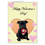 Valentine's day Stafforshire bull terrier card