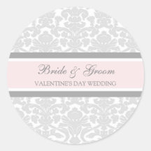 Valentine's Day Wedding Bride Groom Envelope Seals Round Sticker