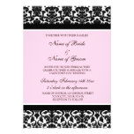 Valentine's Day Wedding Invitations Pink Damask