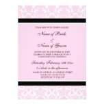 Valentine's Day Wedding Invitations Pink Damask
