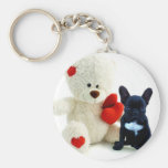 Valentine's French Bulldog puppy keychain