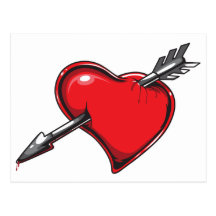 Valentines Heart Bulls eye Postcards