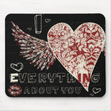 Valentines Heart Fluer Mousepad