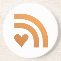 Valentines Heart Orange ~ Love On A Drinks Coaster