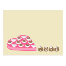 Valentine's Heart Shaped Box of Chocolate Candy Postcard