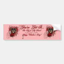 Valentines - Key to My Heart - Australian Kelpie Bumper Sticker