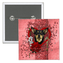 Valentines - Key to My Heart - Australian Kelpie Pin
