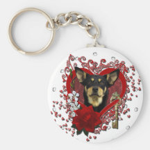 Valentines - Key to My Heart - Australian Kelpie Keychain
