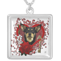 Valentines - Key to My Heart - Australian Kelpie Pendant