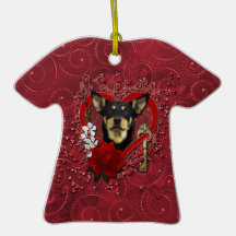 Valentines - Key to My Heart - Australian Kelpie Christmas Tree Ornament