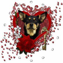 Valentines - Key to My Heart - Australian Kelpie Photo Sculptures