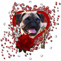 Valentines - Key to My Heart - Pug Acrylic Cut Out
