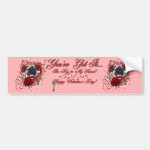 Valentines - Key to My Heart - Pug Bumper Stickers