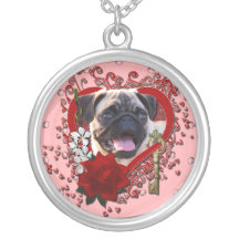 Valentines - Key to My Heart - Pug Pendant