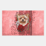 Valentines - Key to My Heart - Yorkshire Terrier Rectangle Sticker