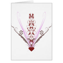 Valentines Pink Heart Art Greeting Card