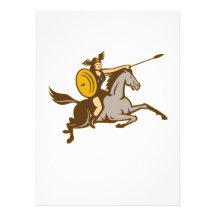 Valkyrie Riding Horse Retro Invitations