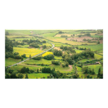Valley landscape photo card template
