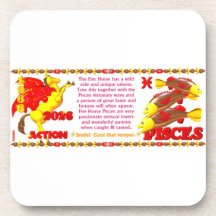 Valxart 1966 2026 Fire Sheep zodiac Pisces Drink Coasters