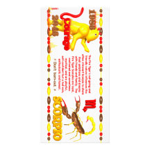 Valxart 1986 2046 FireTiger zodiac Scorpio Custom Photo Card