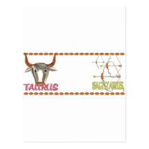 Valxart's Taurus Sagittarius zodiac friendship Postcard