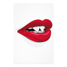 Vampira Mouth Stationery Paper