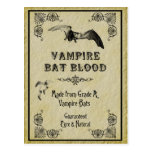 Vampire Bat Blood Halloween Recipe Card Postcards