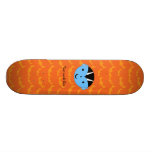 Vampire boy on orange bats custom skate board