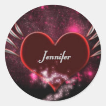 Vampire Heart Jennifer Round Sticker