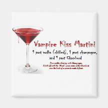Vampire Kiss Martini Drink Recipe Fridge Magnet